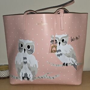 Kate Spade Blush Owl Print Tote
